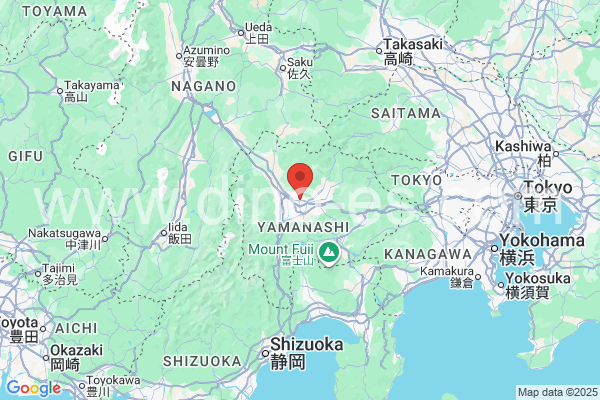 甲府市メンズエステの地図です。map of 甲府市 where spa and massage salons are located