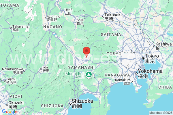 山梨市メンズエステの地図です。map of 山梨市 where spa and massage salons are located