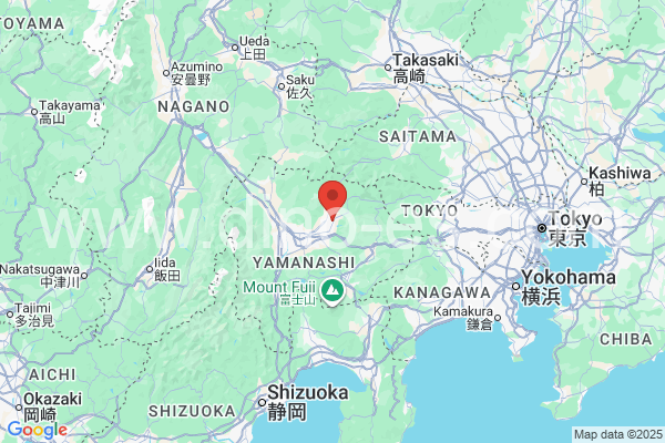 甲州市メンズエステの地図です。map of 甲州市 where spa and massage salons are located