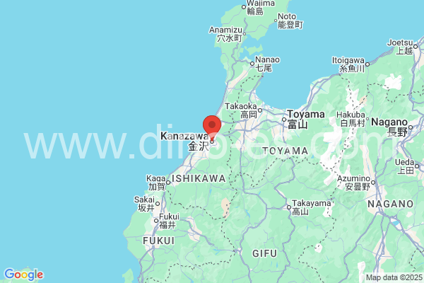 金沢市メンズエステの地図です。map of 金沢市 where spa and massage salons are located
