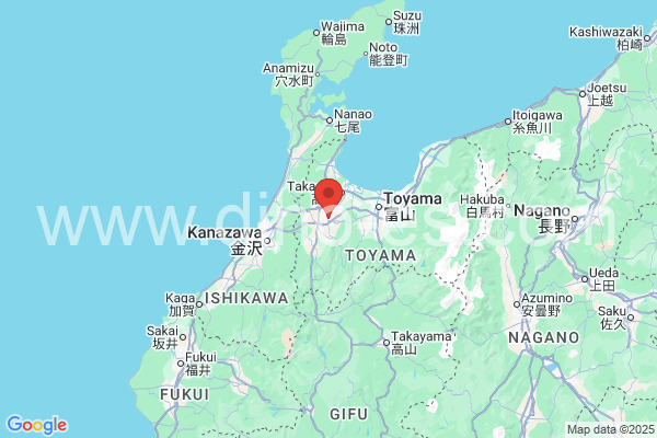 砺波市メンズエステの地図です。map of 砺波市 where spa and massage salons are located