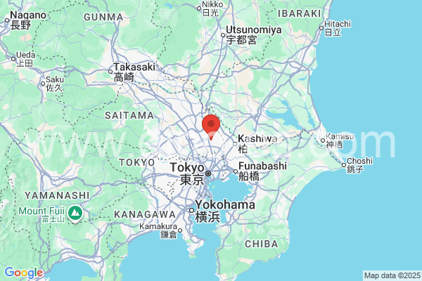 越谷市メンズエステの地図です。map of 越谷市 where spa and massage salons are located