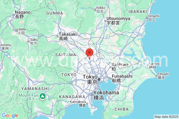 上尾市メンズエステの地図です。map of 上尾市 where spa and massage salons are located