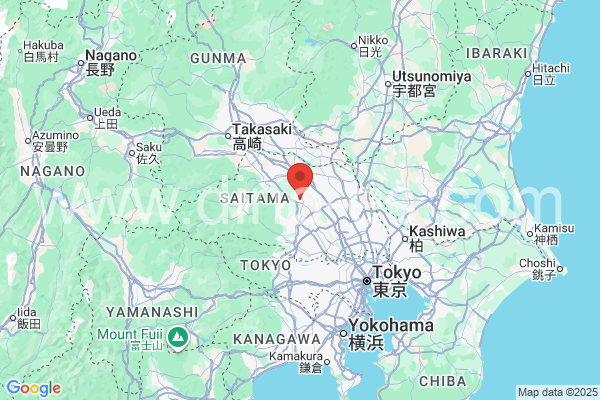 東松山市メンズエステの地図です。map of 東松山市 where spa and massage salons are located