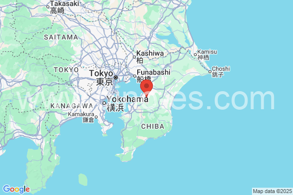市原市メンズエステの地図です。map of 市原市 where spa and massage salons are located