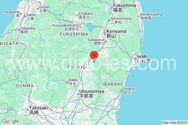 那須郡メンズエステの地図です。map of 那須郡 where spa and massage salons are located
