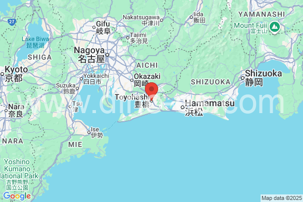 豊橋市メンズエステの地図です。map of 豊橋市 where spa and massage salons are located
