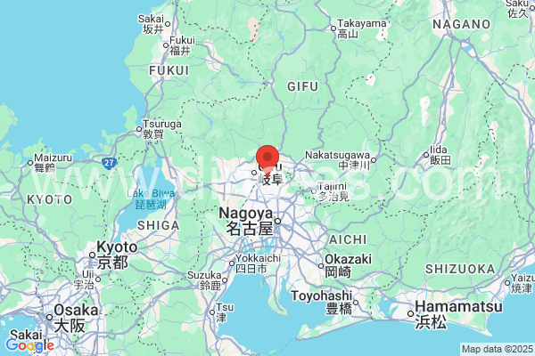 各務原市メンズエステの地図です。map of 各務原市 where spa and massage salons are located