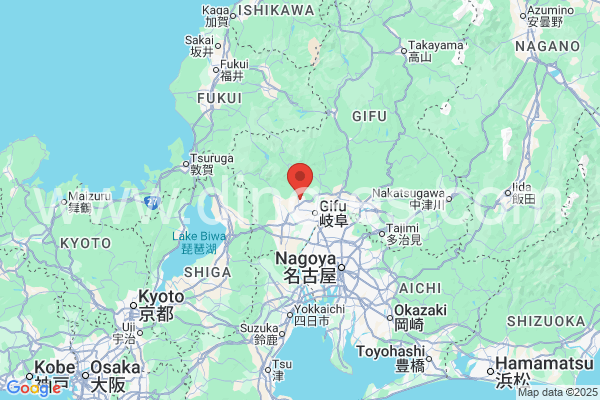 本巣市メンズエステの地図です。map of 本巣市 where spa and massage salons are located