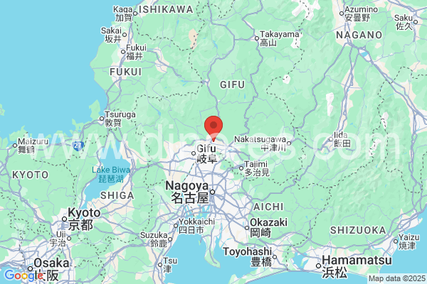 関市メンズエステの地図です。map of 関市 where spa and massage salons are located