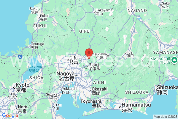 可児郡メンズエステの地図です。map of 可児郡 where spa and massage salons are located