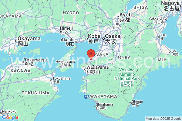 泉南市メンズエステの地図です。map of 泉南市 where spa and massage salons are located