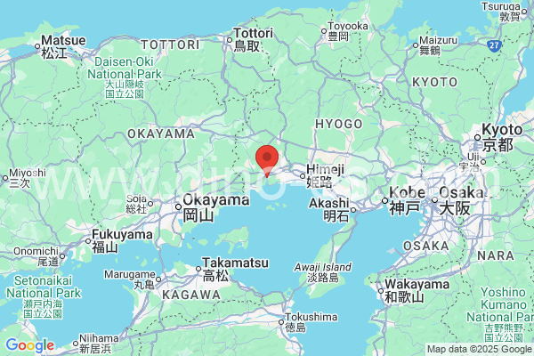 相生市メンズエステの地図です。map of 相生市 where spa and massage salons are located