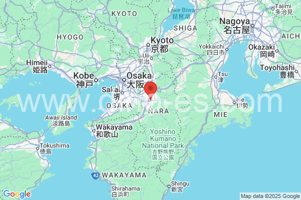 橿原市メンズエステの地図です。map of 橿原市 where spa and massage salons are located