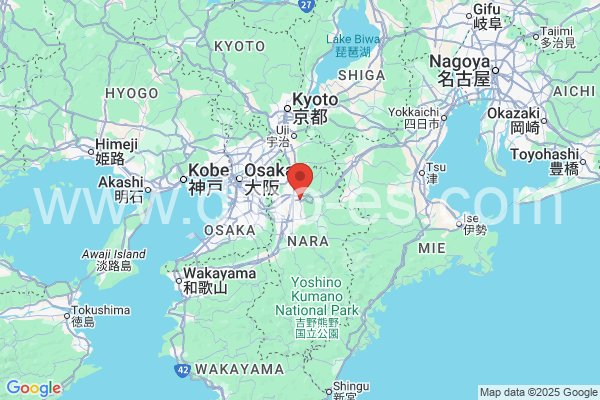 天理市メンズエステの地図です。map of 天理市 where spa and massage salons are located