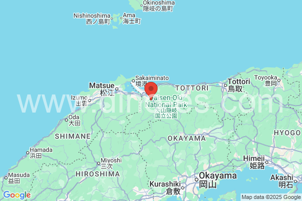 西伯郡メンズエステの地図です。map of 西伯郡 where spa and massage salons are located