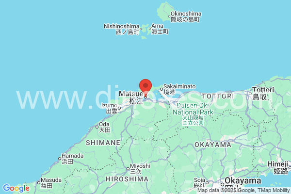 松江市メンズエステの地図です。map of 松江市 where spa and massage salons are located