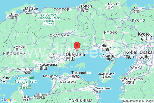 備前市メンズエステの地図です。map of 備前市 where spa and massage salons are located