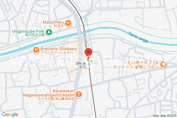 運河メンズエステの地図です。map of Unga station where spa and massage salons are located
