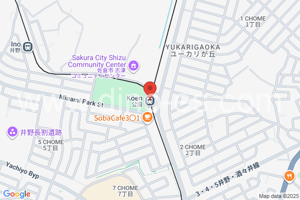 公園メンズエステの地図です。map of Kōen station where spa and massage salons are located