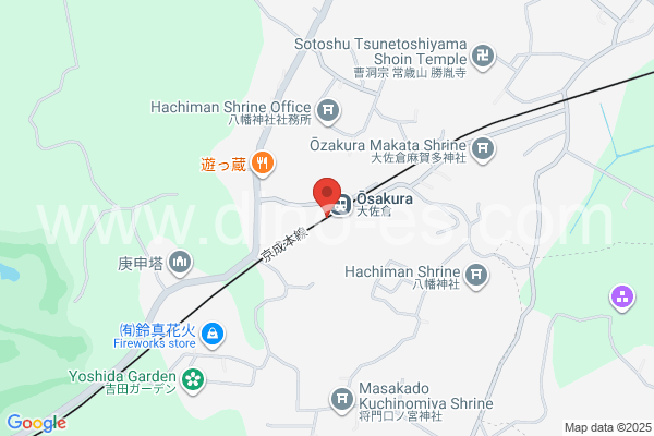 大佐倉メンズエステの地図です。map of Ōsakura station where spa and massage salons are located