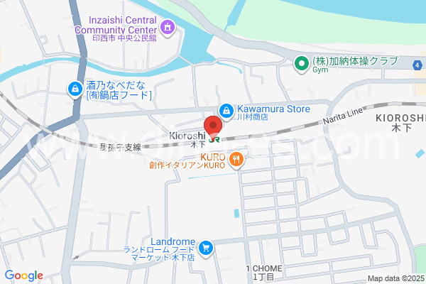 木下メンズエステの地図です。map of Kioroshi station where spa and massage salons are located