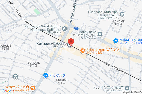 鎌ヶ谷大仏メンズエステの地図です。map of Kamagayadaibutsu station where spa and massage salons are located
