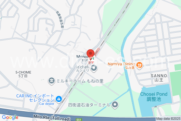物井メンズエステの地図です。map of Monoi station where spa and massage salons are located
