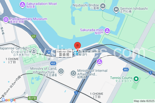 桜田門メンズエステの地図です。map of Sakuradamon station where spa and massage salons are located