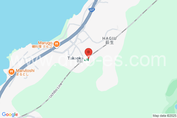 竹岡メンズエステの地図です。map of Takeoka station where spa and massage salons are located