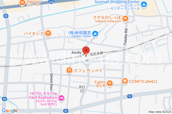 旭(千葉)メンズエステの地図です。map of Asahi station where spa and massage salons are located