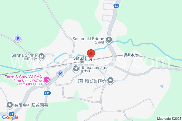 猿田メンズエステの地図です。map of Saruda station where spa and massage salons are located