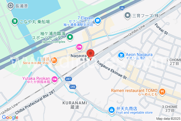 長浦(千葉)メンズエステの地図です。map of Nagaura station where spa and massage salons are located
