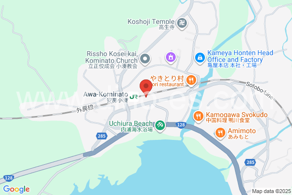 安房小湊メンズエステの地図です。map of Awa-Kominato station where spa and massage salons are located