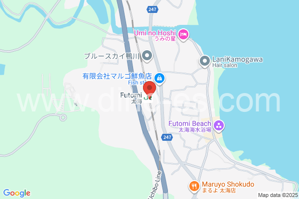 太海メンズエステの地図です。map of Futomi station where spa and massage salons are located