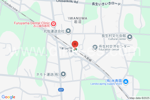 八積メンズエステの地図です。map of Yatsumi station where spa and massage salons are located