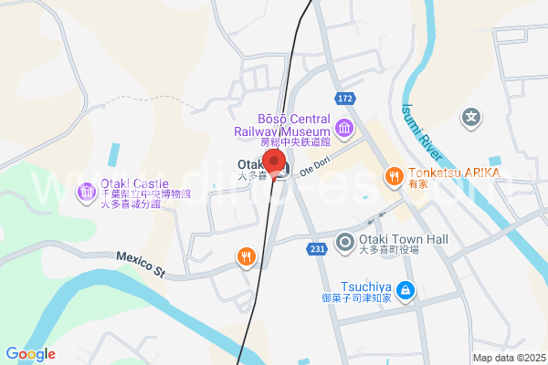 大多喜メンズエステの地図です。map of Ōtaki station where spa and massage salons are located