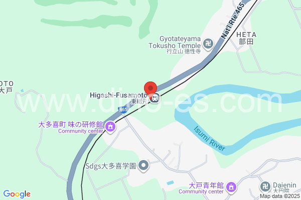東総元メンズエステの地図です。map of Higashi-Fusamoto station where spa and massage salons are located