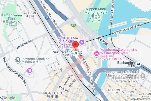 桜木町メンズエステの地図です。map of Sakuragichō station where spa and massage salons are located