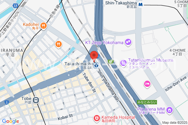 高島町メンズエステの地図です。map of Takashimachō station where spa and massage salons are located