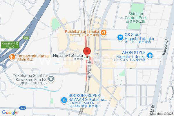 東戸塚メンズエステの地図です。map of Higashi-Totsuka station where spa and massage salons are located