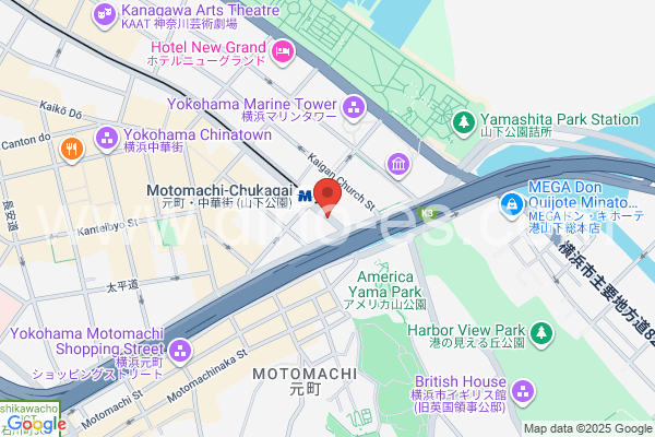 元町・中華街メンズエステの地図です。map of Motomachi Chūkagai station where spa and massage salons are located