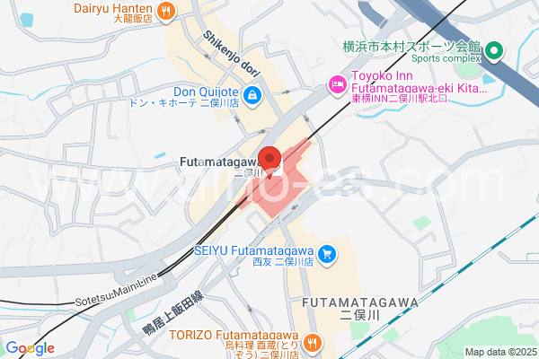 二俣川メンズエステの地図です。map of Futamatagawa station where spa and massage salons are located
