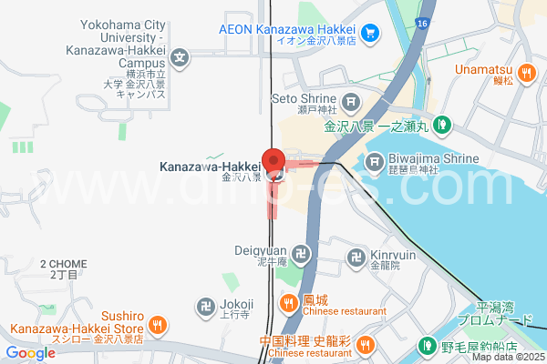金沢八景メンズエステの地図です。map of Kanazawa-Hakkei station where spa and massage salons are located