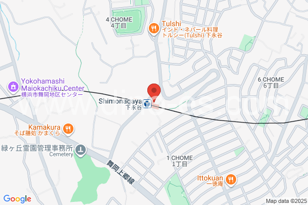 下永谷メンズエステの地図です。map of Shimonagaya station where spa and massage salons are located