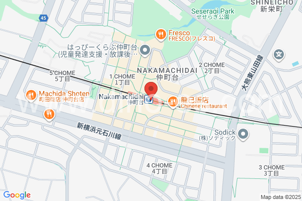 仲町台メンズエステの地図です。map of Nakamachidai station where spa and massage salons are located