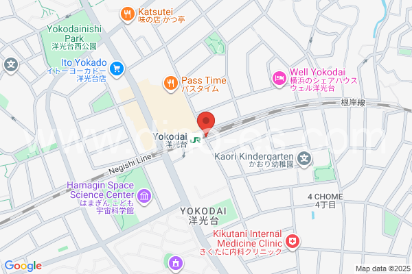 洋光台メンズエステの地図です。map of Yōkōdai station where spa and massage salons are located