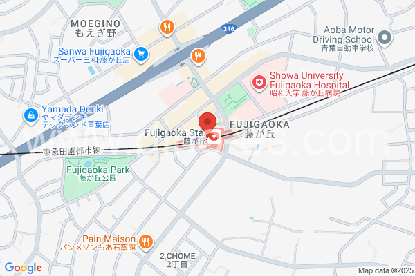 藤が丘(神奈川)メンズエステの地図です。map of Fujigaoka station where spa and massage salons are located