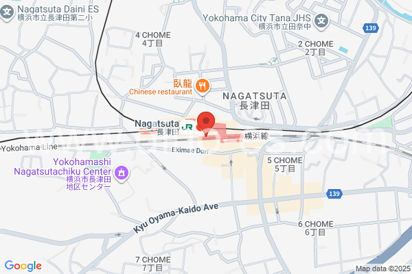 長津田メンズエステの地図です。map of Nagatsuta station where spa and massage salons are located