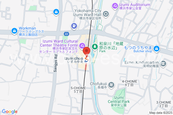 いずみ中央メンズエステの地図です。map of Izumi-Chūō station where spa and massage salons are located